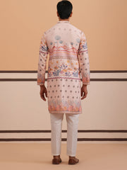 Men’s Cotton Blend Festive Printed Kurta Set ( 65KP P 5353 P 5353Peach ) [FF] [A-1-4]