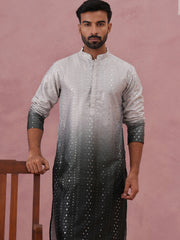 Ombre Silk Blend Kurta Pyjama Set with Sequin Work (65KP P 5357 Grey ) [FF] [Q-12-13]