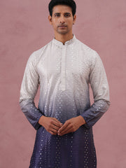 Ombre Silk Blend Kurta Pyjama Set with Sequin Work (65KP P 5357 Purple ) [FF] [Q-12-13]
