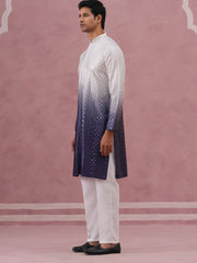 Ombre Silk Blend Kurta Pyjama Set with Sequin Work (65KP P 5357 Purple ) [FF] [Q-12-13]