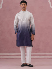 Ombre Silk Blend Kurta Pyjama Set with Sequin Work (65KP P 5357 Purple ) [FF] [Q-12-13]