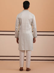 Traditional Embroidered Silk Blend Kurta Set (65KP P 5361 Blue ) [FF] [P-5]