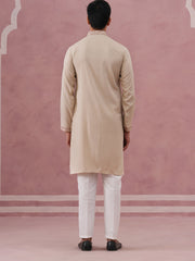 Silk Blend Embroidered Kurta Pyjama Set for Men ( 65KP P 5373 P 5373Cream ) [FF] [P-5]