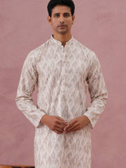 Peach Geometric Print & Sequin Kurta Set ( 65KP P 5379 P 5379Peach ) [FF] [A-1-4]