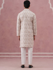 Peach Geometric Print & Sequin Kurta Set ( 65KP P 5379 P 5379Peach ) [FF] [A-1-4]