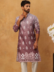 Printed Cotton Blend Kurta Pyjama Set (65KP 5405 Brown ) [FF] [P-8-7]
