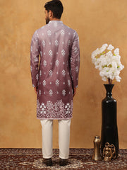 Printed Cotton Blend Kurta Pyjama Set (65KP 5405 Brown ) [FF] [P-8-7]