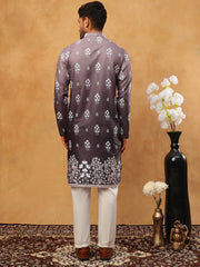 Printed Cotton Blend Kurta Pyjama Set (65KP 5405 Charcoal ) [FF] [P-8-7]