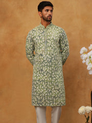 Printed & Embroidered Kurta Pyjama Set (65KP 5406 Green ) [FF] [G-8]