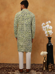 Printed & Embroidered Kurta Pyjama Set (65KP 5406 Green ) [FF] [G-8]