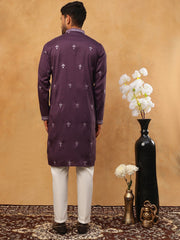 Festive Wear Silk Blend Embroidered Kurta Pyjama (65KP 5417 Purple ) [FF] [B-1]