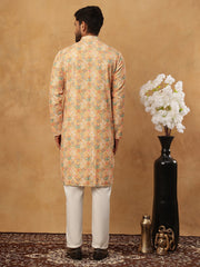 Festive Cotton Blend Printed Kurta Pyjama Set (65KP 5434 Yellow ) [FF] [Q-11-14]