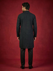 Embroidered Kurta Pyjama Set for Men ( 65KP B-P 5441Black S )