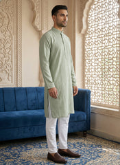 Embroidered Silk Blend Straight Kurta Set ( 65KP 5460Pista S ) [FF] [A-1-4]