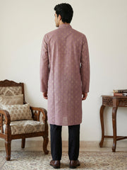 Classic Cotton Blend Foil Print Kurta Set ( 65KP B-P 5464Magenta )