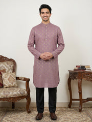 Classic Cotton Blend Foil Print Kurta Set ( 65KP B-P 5464Magenta )