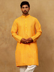 Traditional Printed Kurta Pyjama Set for Men ( 65KP P 5470Orange )
