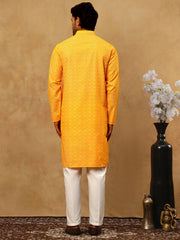 Traditional Printed Kurta Pyjama Set for Men ( 65KP P 5470Orange )