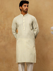 Traditional Printed Kurta Pyjama Set for Men ( 65KP P 5470Pista )