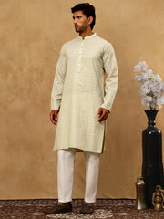 Traditional Printed Kurta Pyjama Set for Men ( 65KP P 5470Pista )