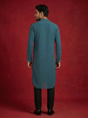Men Japanese Imported Embroidered Kurta Set ( 65KP 5474Blue S ) [FF] [I-1] [FF] [M-5]