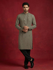 Men Japanese Imported Embroidered Kurta Set ( 65KP 5474Brown S ) [FF] [I-1] [FF] [M-5]