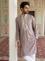 Men Japanese Fabric Embroidered Kurta Set ( 65KP 5475Magenta S ) [FF] [N-4]