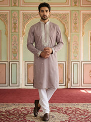 Men Japanese Fabric Embroidered Kurta Set ( 65KP 5475Magenta S ) [FF] [N-4]
