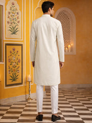 Japanese Imported Fabric Embroidered Kurta Set ( 65KP P 5499White )