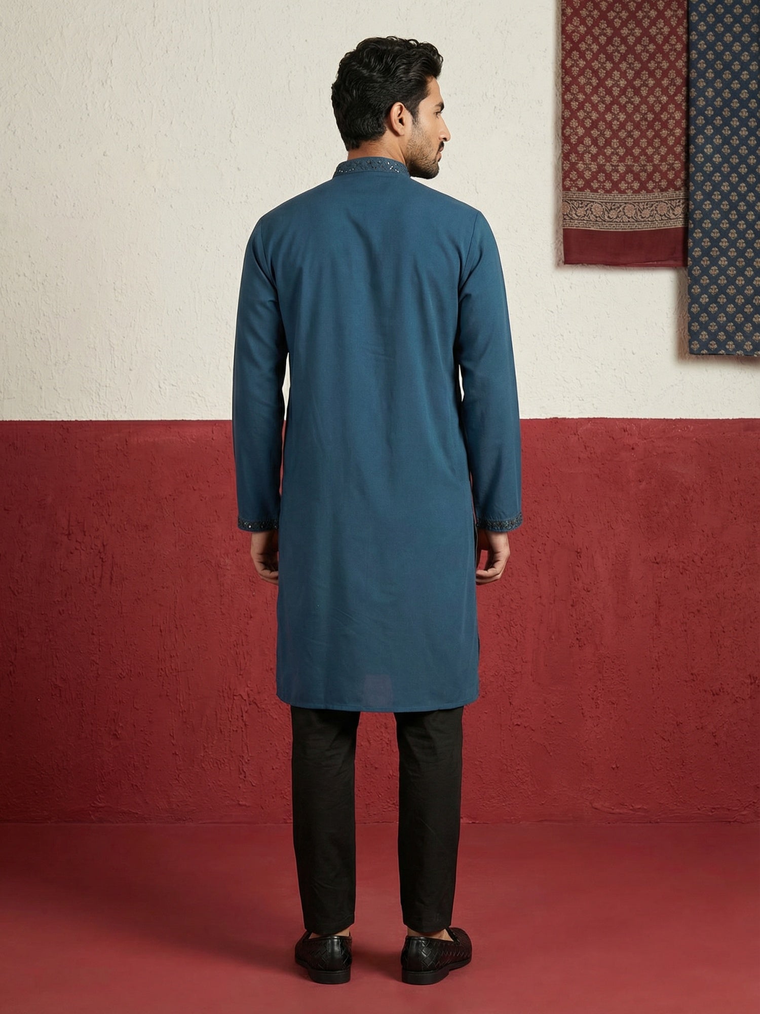 DesiQlo Men Embroidered Kurta Pyjama Set - Multicolor - 65KP_B-P_5500P