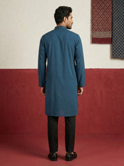 Japanese Fabric & Mirror Work Kurta Set ( 65KP B-P 5500Peacock S )