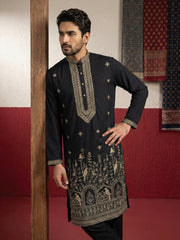 Luxury Japanese Kurta Set for Men ( 65KP B-P 5503Black S )