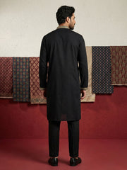 Luxury Japanese Kurta Set for Men ( 65KP B-P 5503Black S )