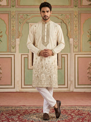 Luxury Japanese Kurta Set for Men ( 65KP 5503White S ) [FF] [H-10]