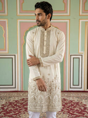 Luxury Japanese Kurta Set for Men ( 65KP 5503White S ) [FF] [H-10]
