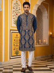 Royale Silk Blend Kurta Set ( 65KP 5506Peacock S ) [FF] [A-1-2-3-4]
