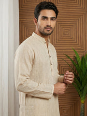 Woven Design Kurta Pyjama Set for Men ( 65KP P 5518Beige ) [FF] [H-8]