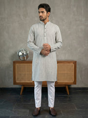 Woven Design Kurta Pyjama Set for Men ( 65KP P 5518Grey ) [FF] [H-8]