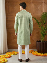 Woven Design Cotton Jacquard Kurta Set ( 65KP P 5521Green ) [FF] [P-10]