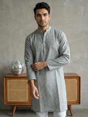 Foil Printed Cotton Blend Kurta Pyjama Set ( 65KP P 5523Blue ) [FF] [A-14]