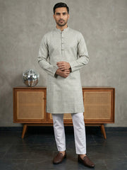 Foil Printed Cotton Blend Kurta Pyjama Set ( 65KP P 5523Off-White ) [FF] [A-14]