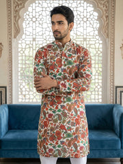 Paisley Floral Printed Kurta Pyjama Set ( 65KP P 5524Multi ) [FF] [L-7]