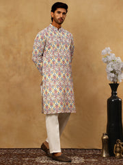 Men’s Printed & Embroidered Kurta Set ( 65KP P 5529Multi ) [FF] [B-4]