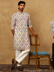 Men’s Printed & Embroidered Kurta Set ( 65KP P 5529Multi ) [FF] [B-4]