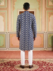 Floral Embroidered Viscose Rayon Kurta Set ( 65KP P 5533Peacock )