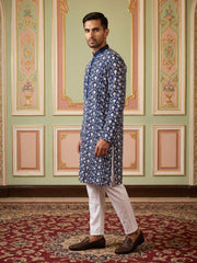Floral Embroidered Viscose Rayon Kurta Set ( 65KP P 5533Peacock )