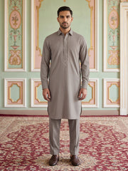 Premium Japanese Embroidery Pathani Kurta Set ( 65KP 5539Beige ) [FF] [F-8]
