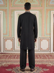 Premium Imported Japanese Embroidered Kurta Set ( 65KP PJ11B 5544Black ) [FF] [B-3-5]