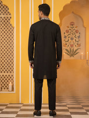 Premium Imported Japanese Embroidered Kurta Set ( 65KP 5544Black ) [FF] [B-3-5]