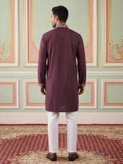 Premium Imported Japanese Embroidered Kurta Set ( 65KP 5544Purple ) [FF] [B-3-5]